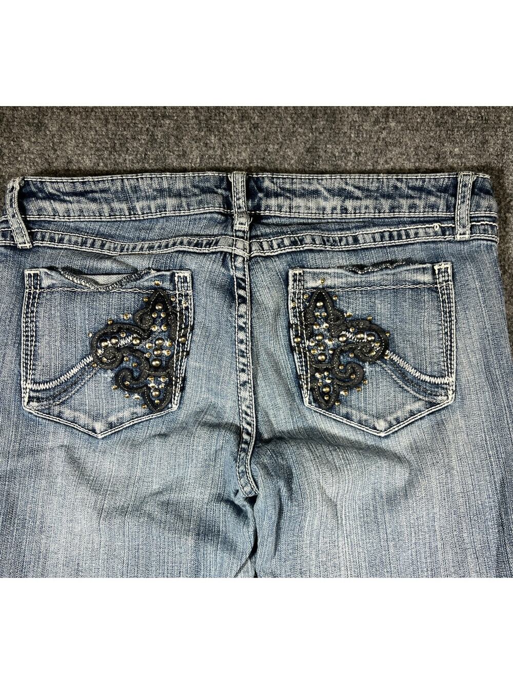 Y2K Rock & Roll Cowboy Pistol Jeans Women's 9x34 Low Rise Bootcut